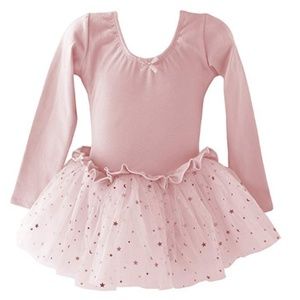 Girls Long Sleeve Sparkle Tutu Leotard Dress